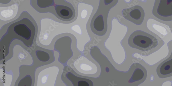 Fototapeta Abstract topographic pattern in grayscale with layered organic shapes creating a textured background suitable for design projects