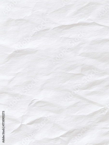 Fototapeta Crumpled White Paper Texture Background for Creative Design Projects and Artistic Presentations