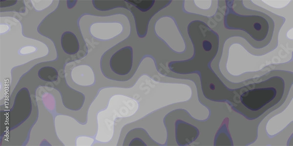 Fototapeta Abstract topographical contour map in shades of grey simulating elevation and layered landscape patterns for modern design concepts