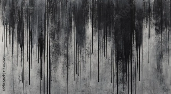 Obraz Dark streaks drip down textured wall
