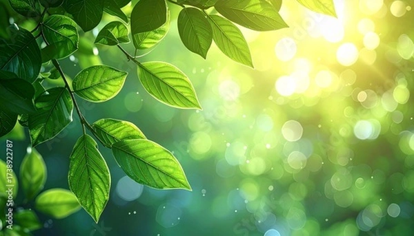 Fototapeta 新緑の明るい背景