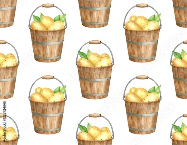 Obraz Pattern of buckets of potatoes