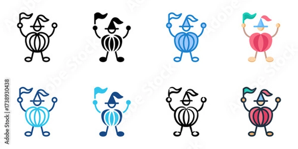 Fototapeta Costume contests icon set multiple style collection 
