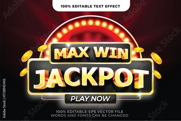 Obraz max win jackpot gambling text effect