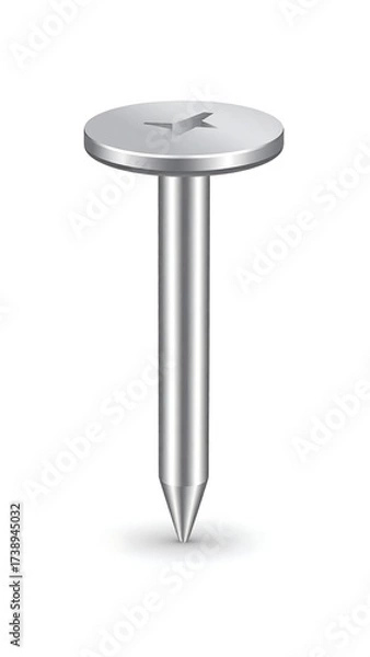 Fototapeta Metallic screw-type nail