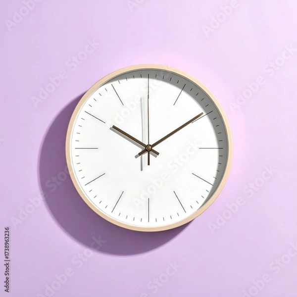 Fototapeta Minimalist clock on a pastel background