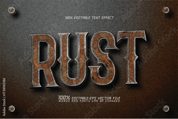Fototapeta rust old iron text effect	
