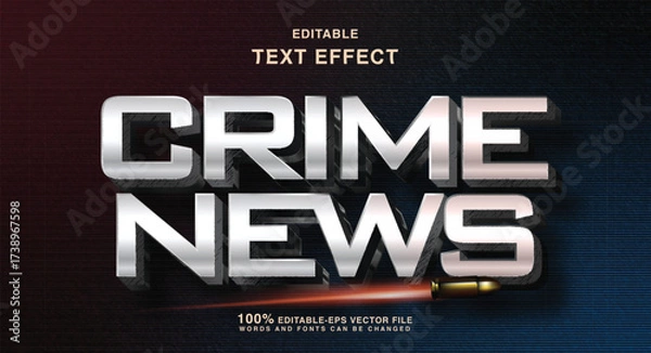 Fototapeta crime news text effect. criminal illustrative text	
