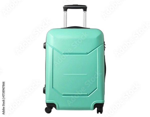 Fototapeta Mint green hard shell suitcase