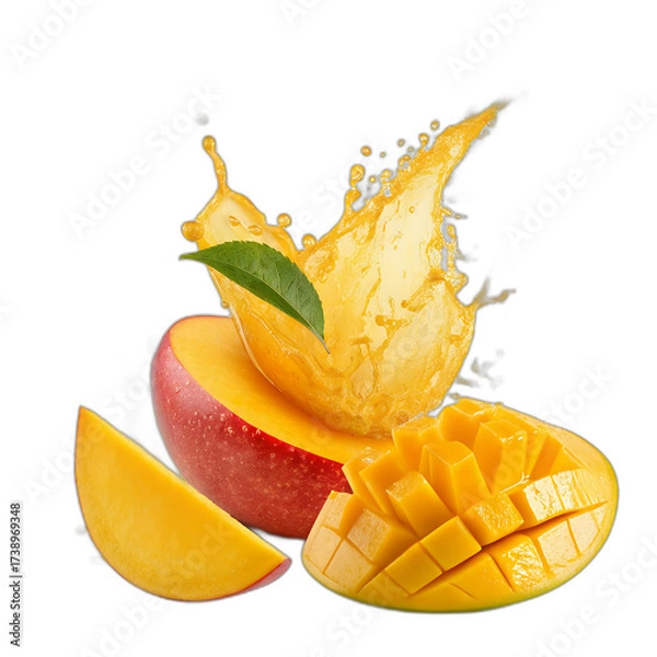 Obraz Juicy Mango Splash on transparent background