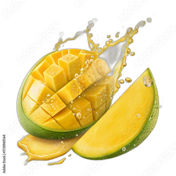 Fototapeta Fresh Juicy Mango on transparent background