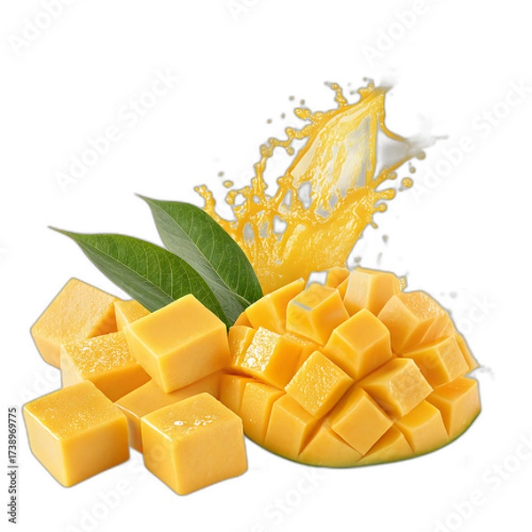 Fototapeta Fresh Mango Splash on transparent background
