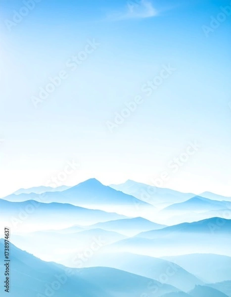 Fototapeta Misty mountain range view