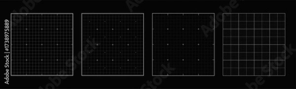 Fototapeta Blueprint black graph. Empty grid with lines and dotted. Used for notes graph documents business and education. Set of Vector Illustrations.