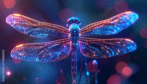 Obraz A glowing mechanical heart beating in darkness cyberpunk surrealism, neon energy.