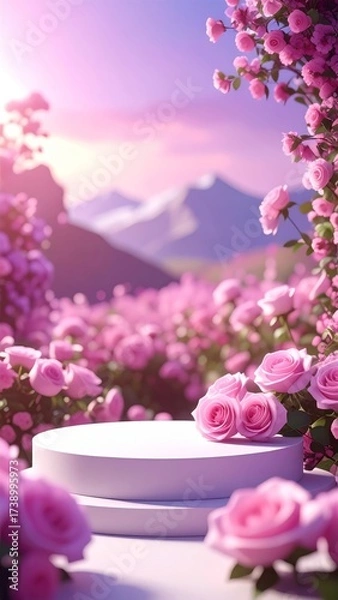 Obraz Podium in a Rose Garden