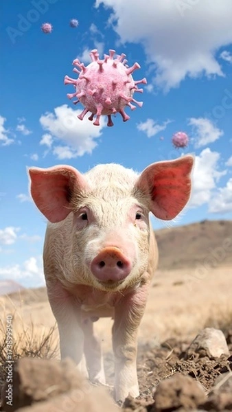 Obraz Pig and virus