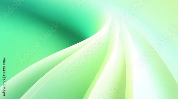 Fototapeta A smooth, flowing green abstract background design.