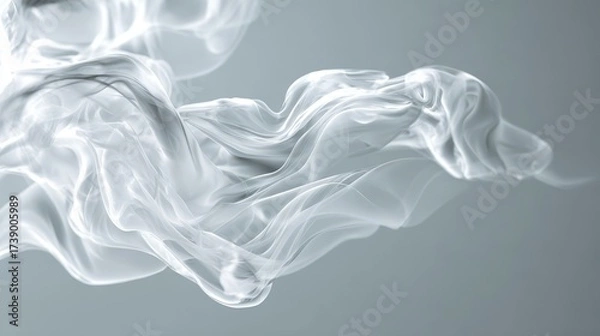 Fototapeta Elegant, flowing smoke texture against a soft gray background.