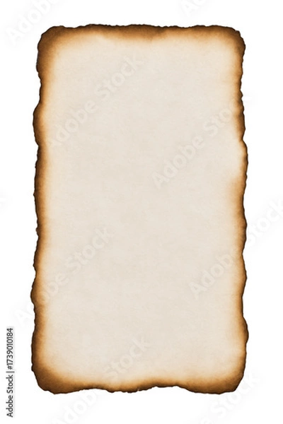 Fototapeta Old paper with burnt edges on a transparent background   PNG