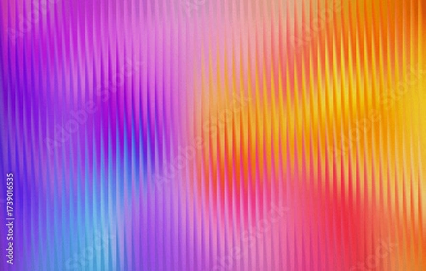 Fototapeta Abstract gradient of purple, pink, blue, orange yellow with vertical lines texture