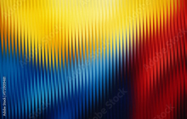 Obraz Abstract vibrant yellow blue and red vertical stripes pattern background texture