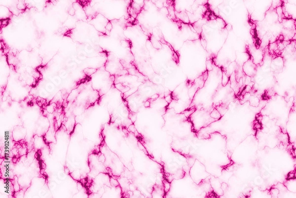 Fototapeta Pink and white marble texture with intricate dark pink veins abstract background pink marble