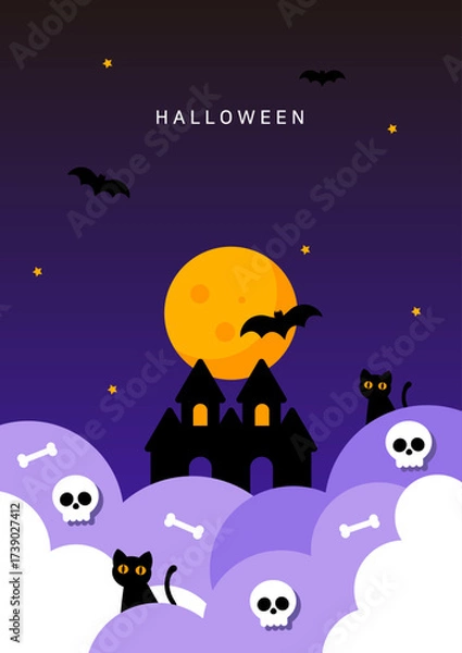 Fototapeta 할로윈 배경 벡터 일러스트 
