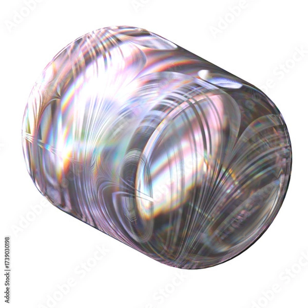 Obraz Abstract iridescent cylinder against a black background