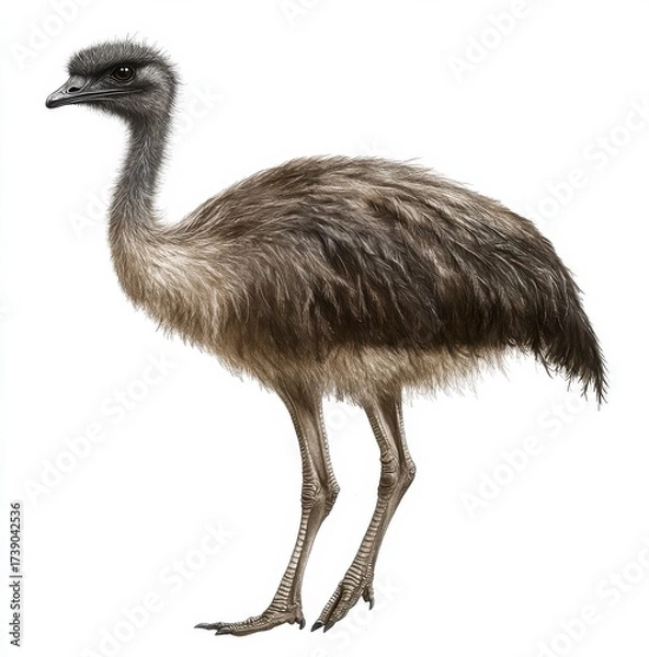 Obraz Emu Standing Against White Background