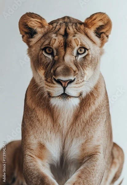 Obraz Majestic Lioness Portrait Studio Setting