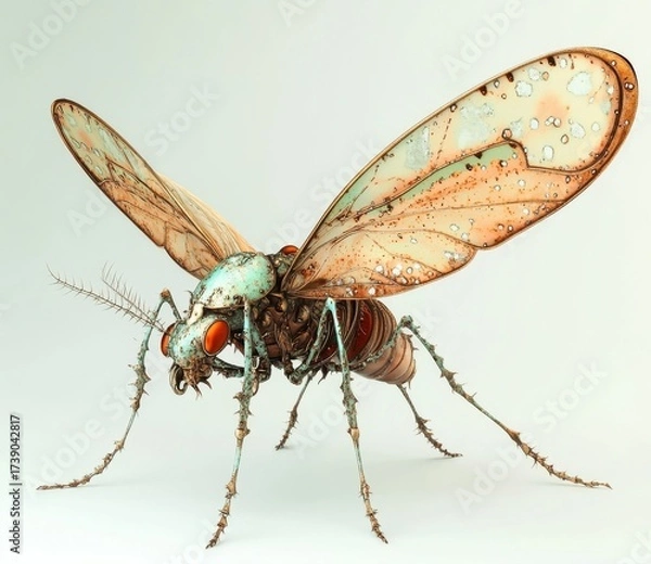 Obraz Stylized Insect with Intricate Metallic Details