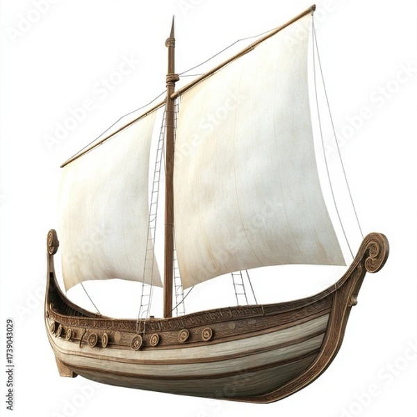 Obraz Ancient Viking Ship Detailed Render