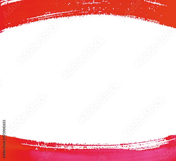 Obraz 赤色の筆跡によるインクテクスチャ背景フレーム