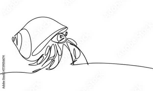 Fototapeta Minimalist Line Art of a Hermit Crab