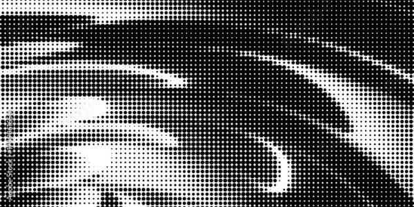 Fototapeta Dot white black pattern gradient texture background. Abstract pop art halftone and retro style.