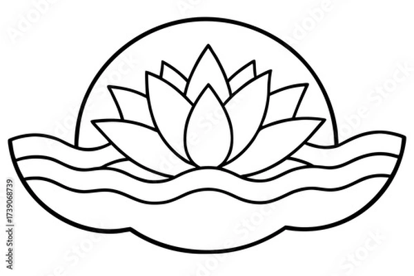 Obraz vector hand drawn water lily