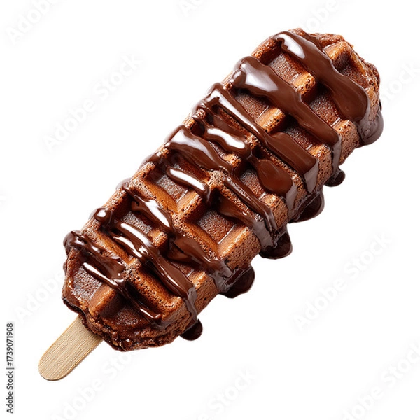 Obraz Chocolate waffle stick isolated on transparent background