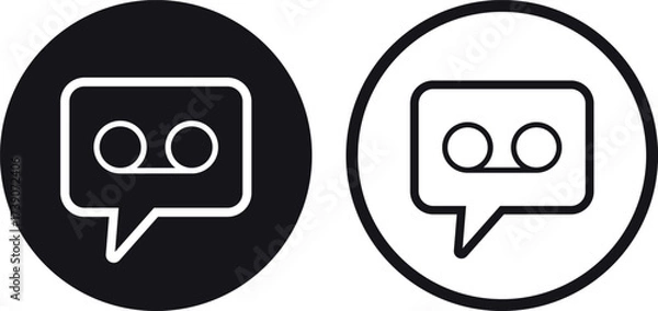 Fototapeta Voice message icon set in two styles . Voice mail icon . Vector illustration