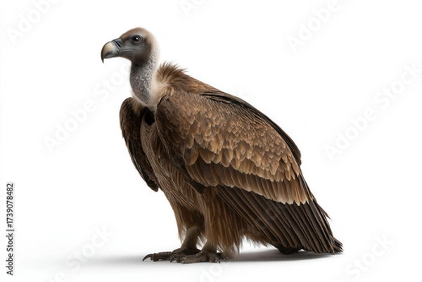 Fototapeta Vulture stands majestically, showcasing its large wings and distinctive features in a serene environment