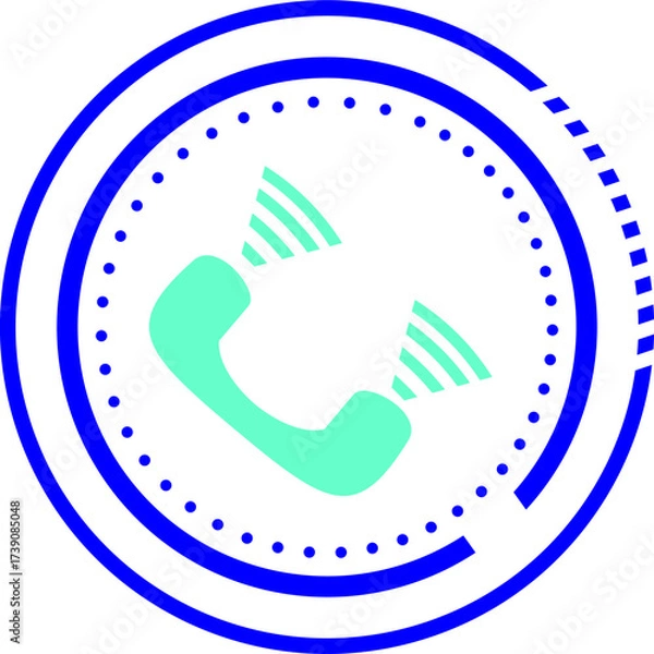 Obraz Phone Call Icon with Circle Vector Design.