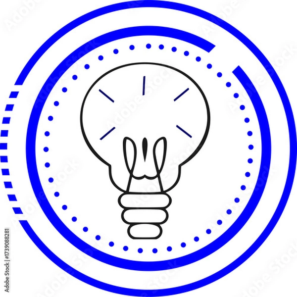 Obraz Light Bulb Idea Icon with Circle Design.
