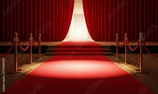 Fototapeta red carpet on stage