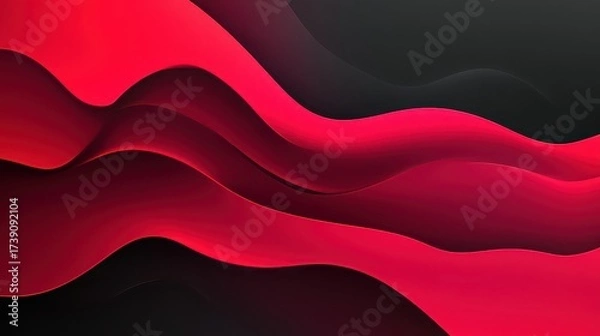 Obraz Abstract red and black wavy background with elegant and modern design