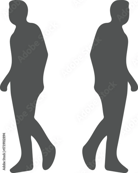 Fototapeta Silhouettes of People Walking Forward Symbolizing Forward Movement and Progress Conceptual Visuals for Business and Motivational Themes