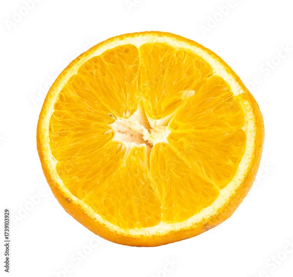 Fototapeta A sliced orange isolated on a white background