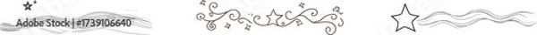 Obraz The design features a continuous line drawing that forms a Christmas frame and border with stars, along with a festive break line that incorporates a flourish pattern, all presented in a simple