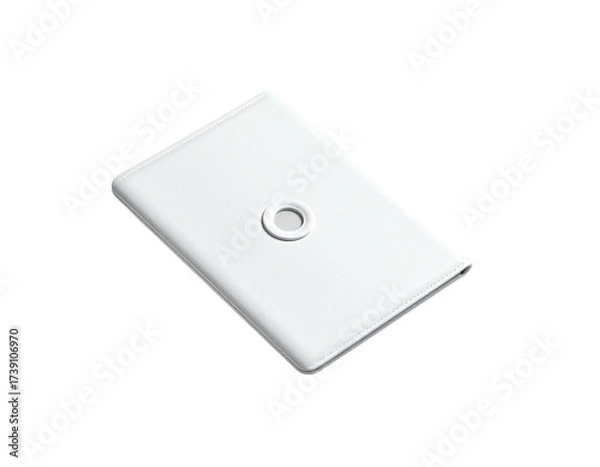 Obraz Angled view of a white rectangular device with a circular indentation