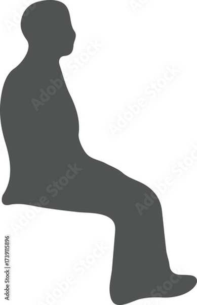 Fototapeta Silhouette of a Person Sitting with Straight Posture An Artistic Depiction of Contemplation and Rest Using Simple Shape