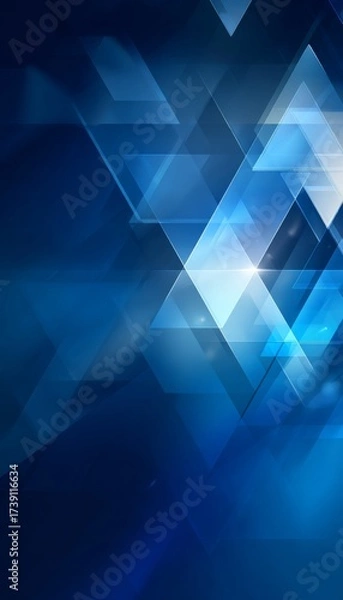 Obraz Futuristic it themed background with blue triangular shapes for technology and business branding